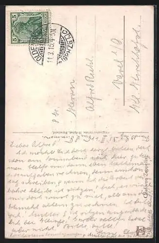 AK Ferdinand Graf v. Zeppelin im Anzug