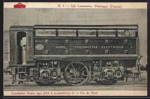 AK Locomotive d`essai, type A1A à accumulateurs de la Cie du Nord