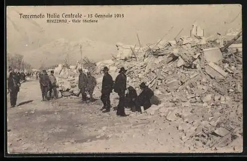 AK Avezzano, Terremoto Italia Centrale 1915, Viale Stazione, Erdbeben