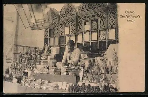 AK Cairo, Confectioners shops, arabische Händler