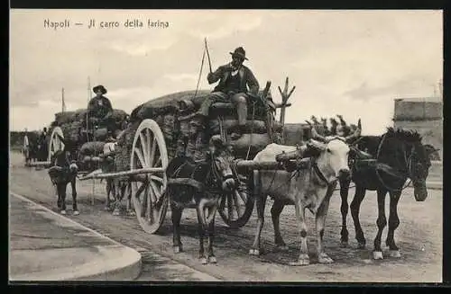 AK Neapel / Napoli, Il carro della farina