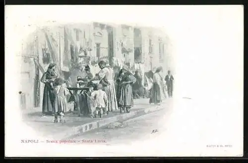 AK Neapel / Napoli, Scena popolare, Santa Lucia