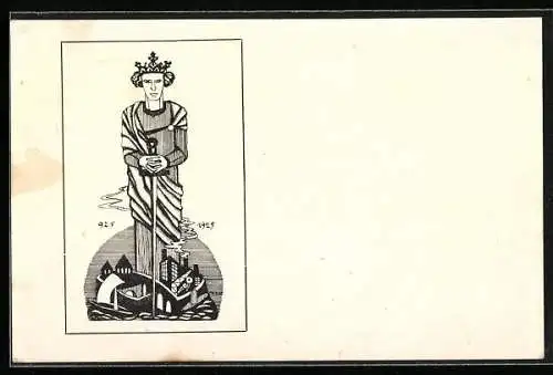 AK Jahrtausendfeier der Rheinlande im Saargebiet 1925