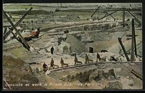 AK Convicts at work in Prison Quarries Portland, Gefängnis