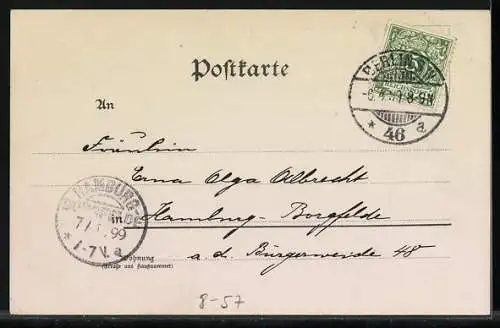 Lithographie Münchner Kindl weint über zerbrochenen Bierkrug