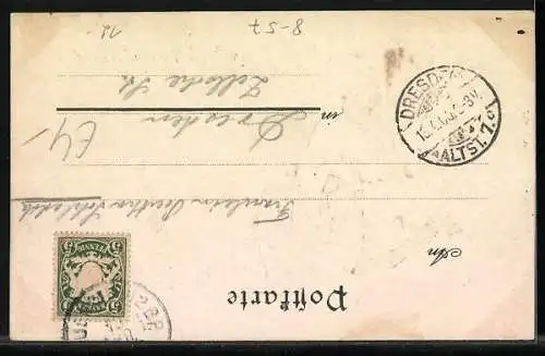 AK Münchner Kindl mit Bierfass und Bierkrug