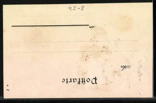 Lithographie Münchner Kindl schenkt Bier aus