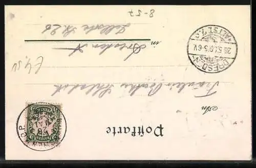 Lithographie Münchner Kindl mit Bierkrug