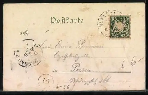 Lithographie München, Münchner Hofbräuhaus, Bierkrug