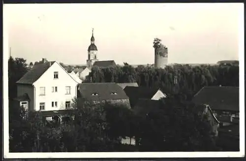 AK Triptis /Thür., Kirche, Burgturm, Ortsansicht