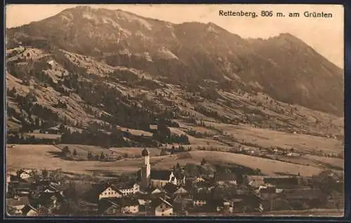 AK Rettenberg am Grünten, Ortsansicht aus der Vogelschau