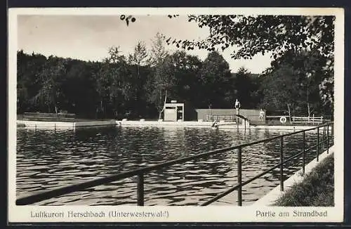 AK Herschbach /Unterwesterwald, Partie am Strandbad