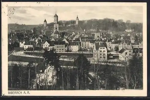 AK Biberach a. R., Stadtansicht mit Kirche