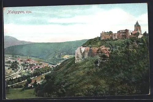 AK Nideggen /Eifel, Burg Nideggen mit Talblick