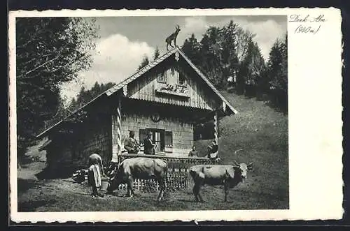 AK Lenggries a. d. Isar, Gasthaus Denkhütte, Bes. Blas. Bauer