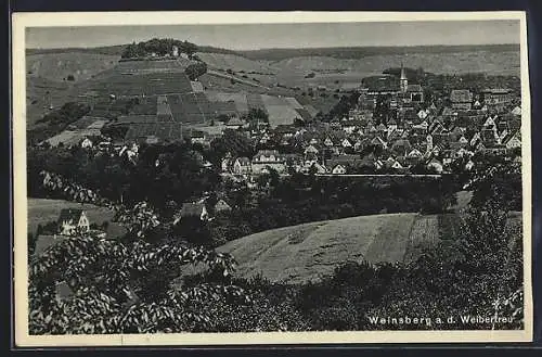 AK Weinsberg a. d. Weibertreu, Ortsansicht aus der Vogelschau