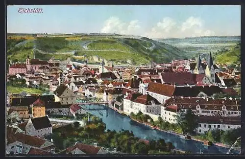 AK Eichstätt, Stadtansicht mit Flusspartie