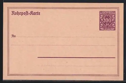 AK Rohrpost-Karte, Ganzsache