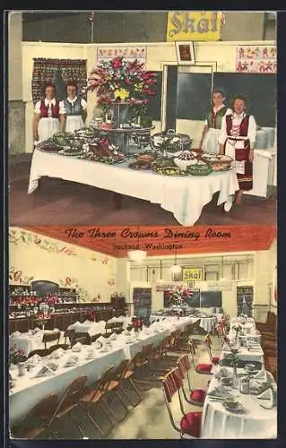 AK Spokane, WA, The Three Crowns Dining Room, Chicago Hotel, Washington Street