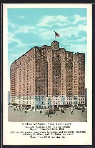 AK New York, NY, Hotel Manger in Seventh Avenue