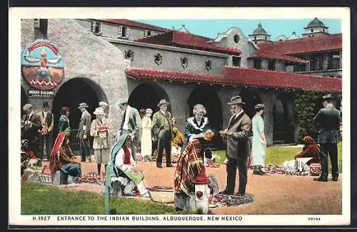 AK Albuquerque, Entrance to the Indian Building, Eingang zum indianischen Gebäude