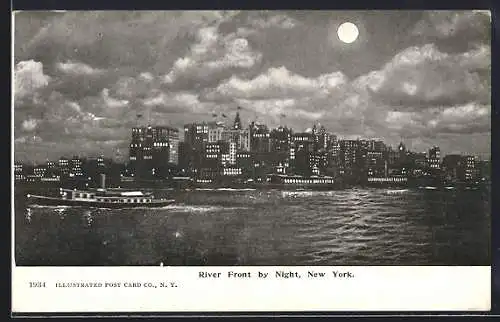 AK New York, NY, River Front by Night