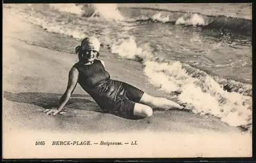 AK Berck-Plage, Baigneuse, Badeanzug