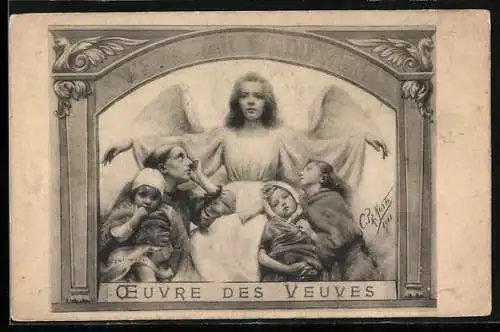 Künstler-AK Oeuvre des Veuves, Kinderfürsorge