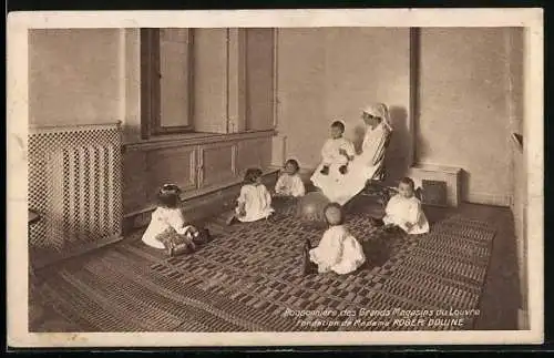 AK Pouponniere des Grands Magasins du Louvre, Kinderfürsorge