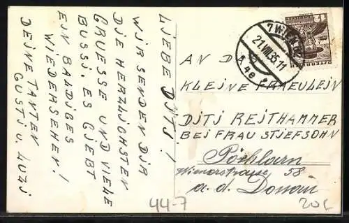 AK Puppen an einem Tisch