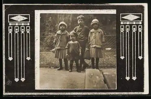 Foto-AK Kindergruppe im Passepartout