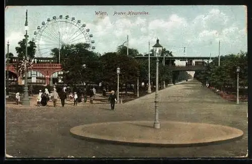AK Wien, Wiener Prater, Hauptallee, Riesenrad