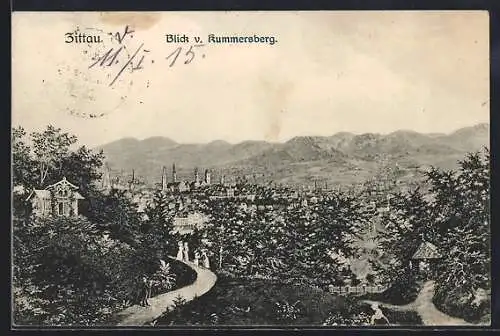 AK Zittau, Blick vom Kummersberg