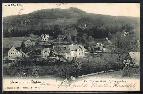 AK Oybin, Der Hochwald mit Ortspartie
