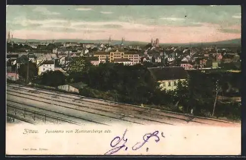 AK Zittau, Panorama vom Kummersberge