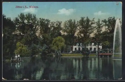 AK Zittau i. S., Weinau, Fontäne