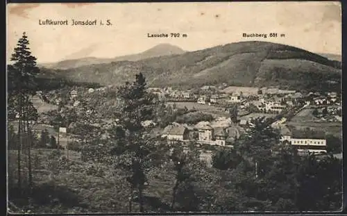 AK Jonsdorf i. S., Blick auf Lausche und Buchberg