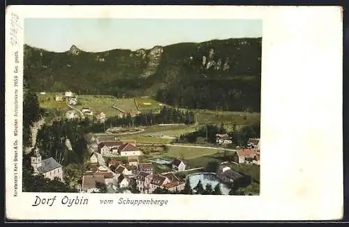 AK Oybin, Blick vom Schuppenberge aus