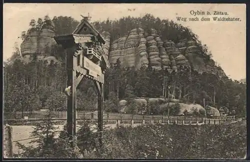 AK Oybin b. Zittau, Weg nach dem Waldtheater
