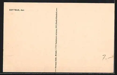 AK Cottbus, Oberkirche mit Strassenpartie