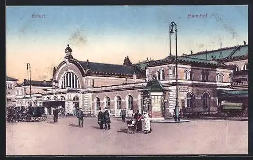 AK Erfurt, Blick auf Bahnhof