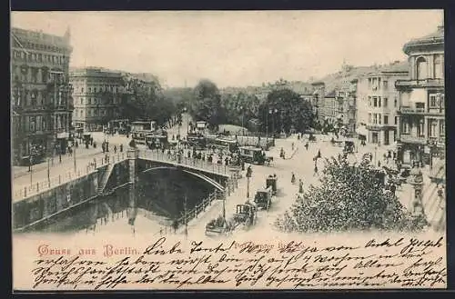 AK Berlin-Tiergarten, Verkehr auf der Potsdamer Brücke