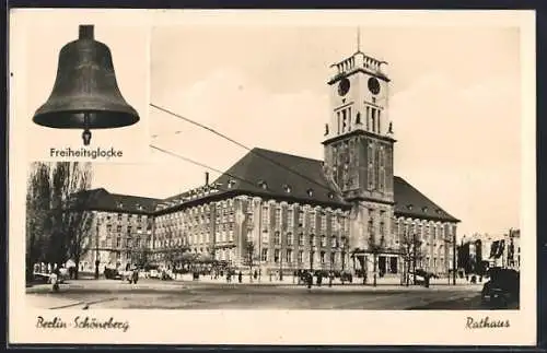 AK Berlin-Schöneberg, Rathaus mit Vorplatz und Freiheitsglocke