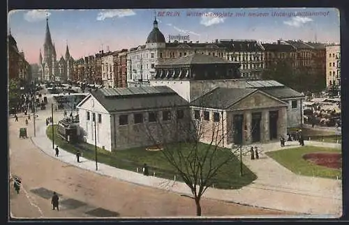 AK Berlin-Schöneberg, Wittenbergplatz mit neuem Untergrundbahnhof