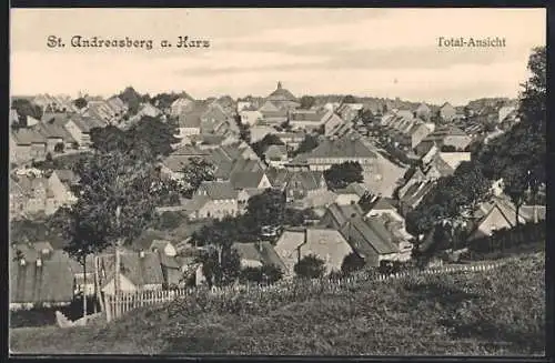 AK St. Andreasberg i. Harz, Blick hinab auf den gesamten Ort