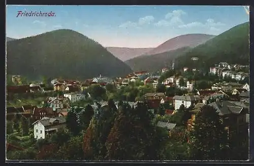 AK Friedrichroda, Ortsansicht über die Dächer