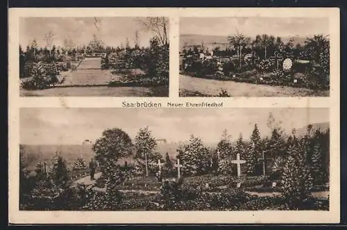 AK Saarbrücken, Ansichten vom neuen Ehrenfriedhof