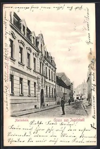 AK Ingolstadt, Strassenpartie am Marienheim