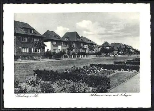 AK Oldenburg i. Old., Schleusenstrasse mit Anlagen