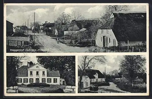 AK Meggerdorf /Schlesw.-Holstein, Ortspartie mit Wohnhäusern